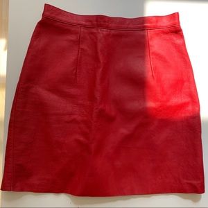 American Apparel Leather Mini Skirt in Red S/M